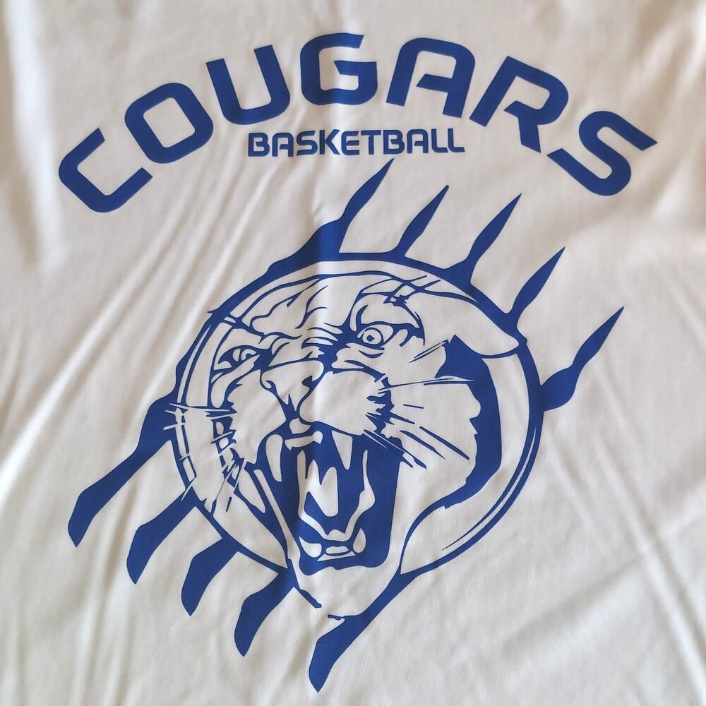 Sport-Tek Graphic T-Shirt Mens Large Sleeveless Cougars Basketball Tee